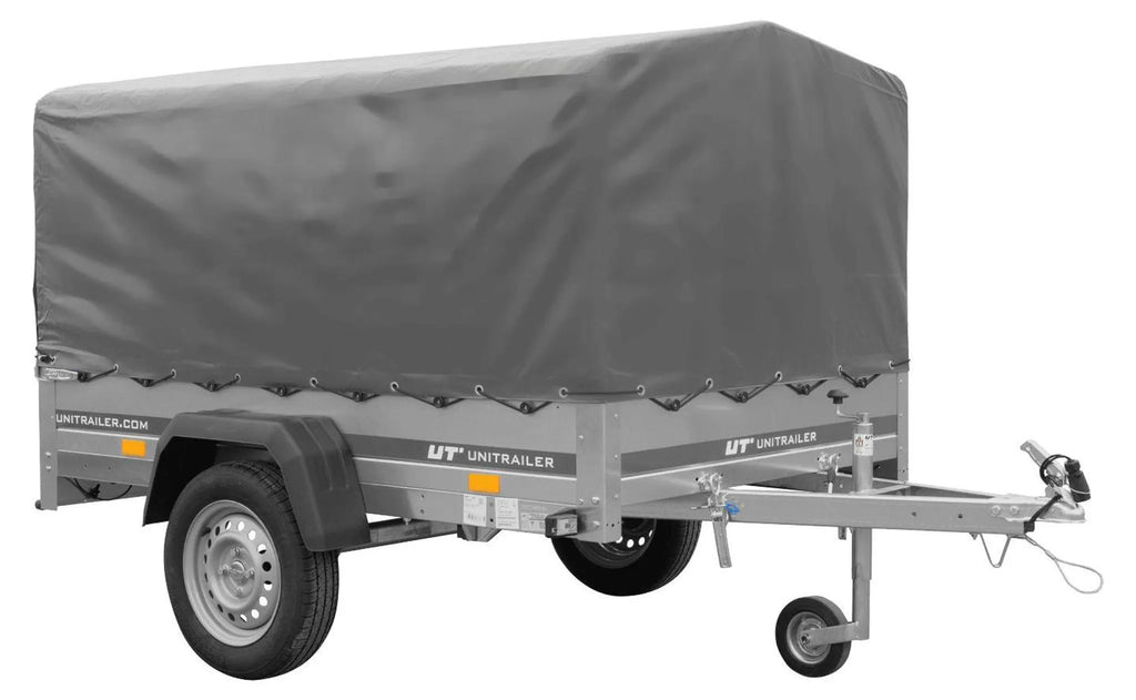 Car trailer GARDEN TRAILER 201 TIPP with support wheel, tarpaulin and high frame