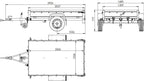 Car trailer GARDEN TRAILER 201 TIPP with mesh side extensions, support wheel and flat tarpaulin