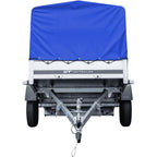 UNITRAILER Auto Anhänger 230x125 Garden Trailer 230 Kipp 750 kg mit Stützrad, Blauer Hochplane und Hochspriegel