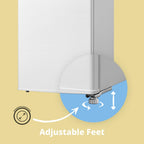 COMFEE' RCD80WH3UK(E) 80L Under Counter Fridge with 4 Star Ice Box, Inverter Compressor, Quiet 39dB, LED Light, Reversible Door, Adjustable Temperature Control, White