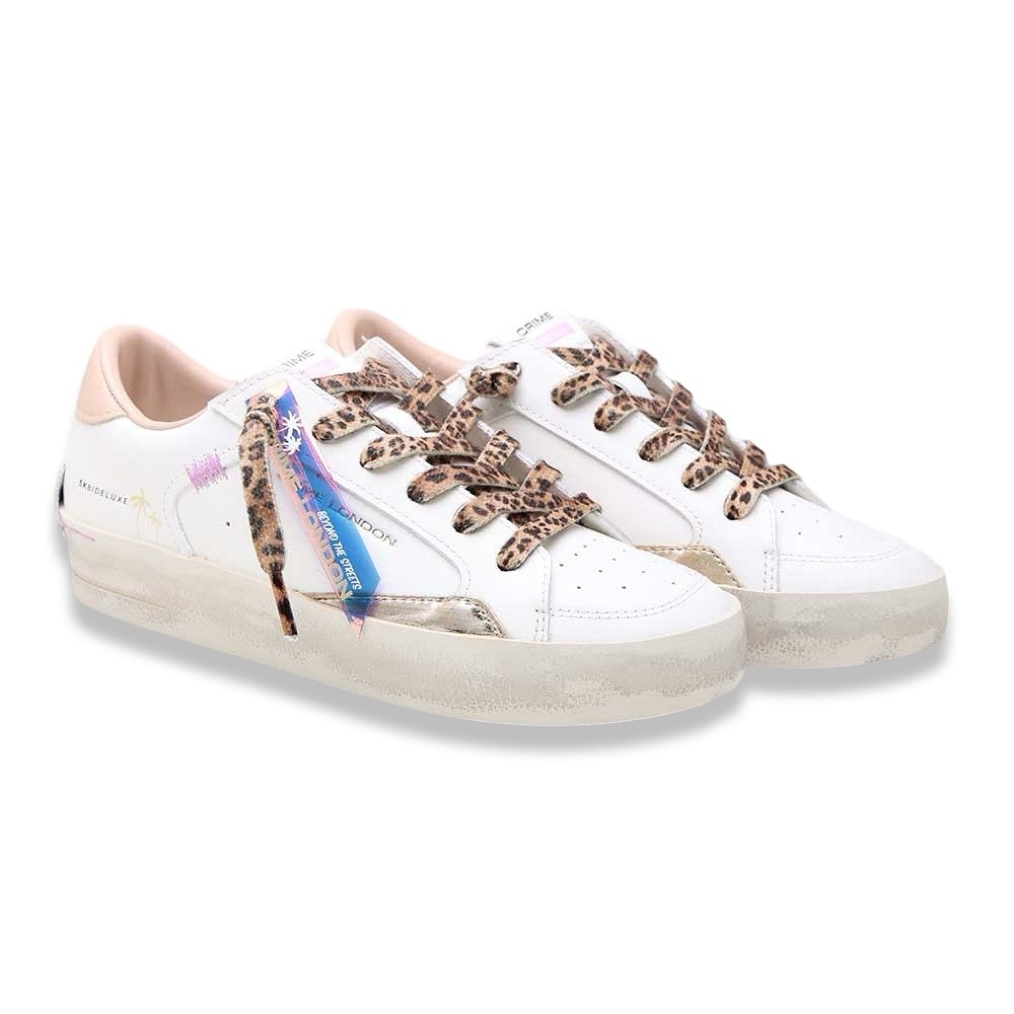 Crime london sk8 deluxe white nude