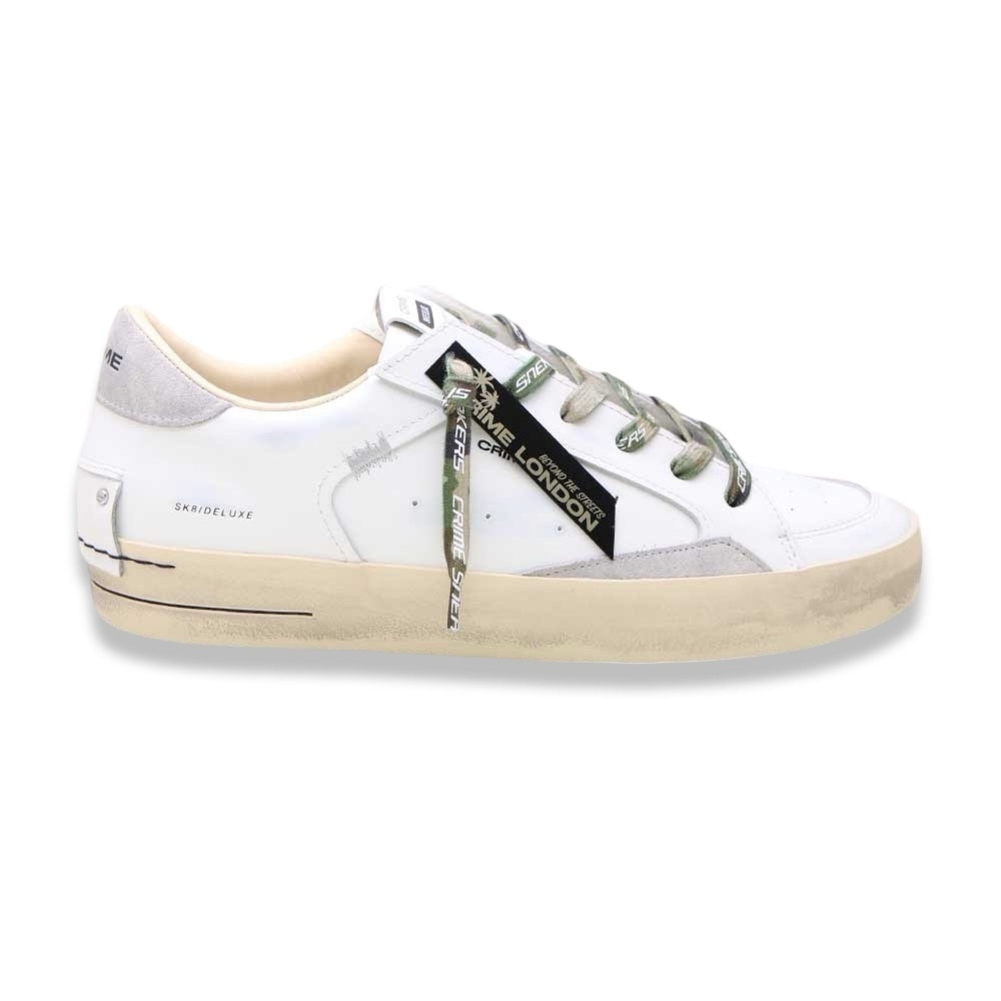 Crime london sk8 deluxe white grey