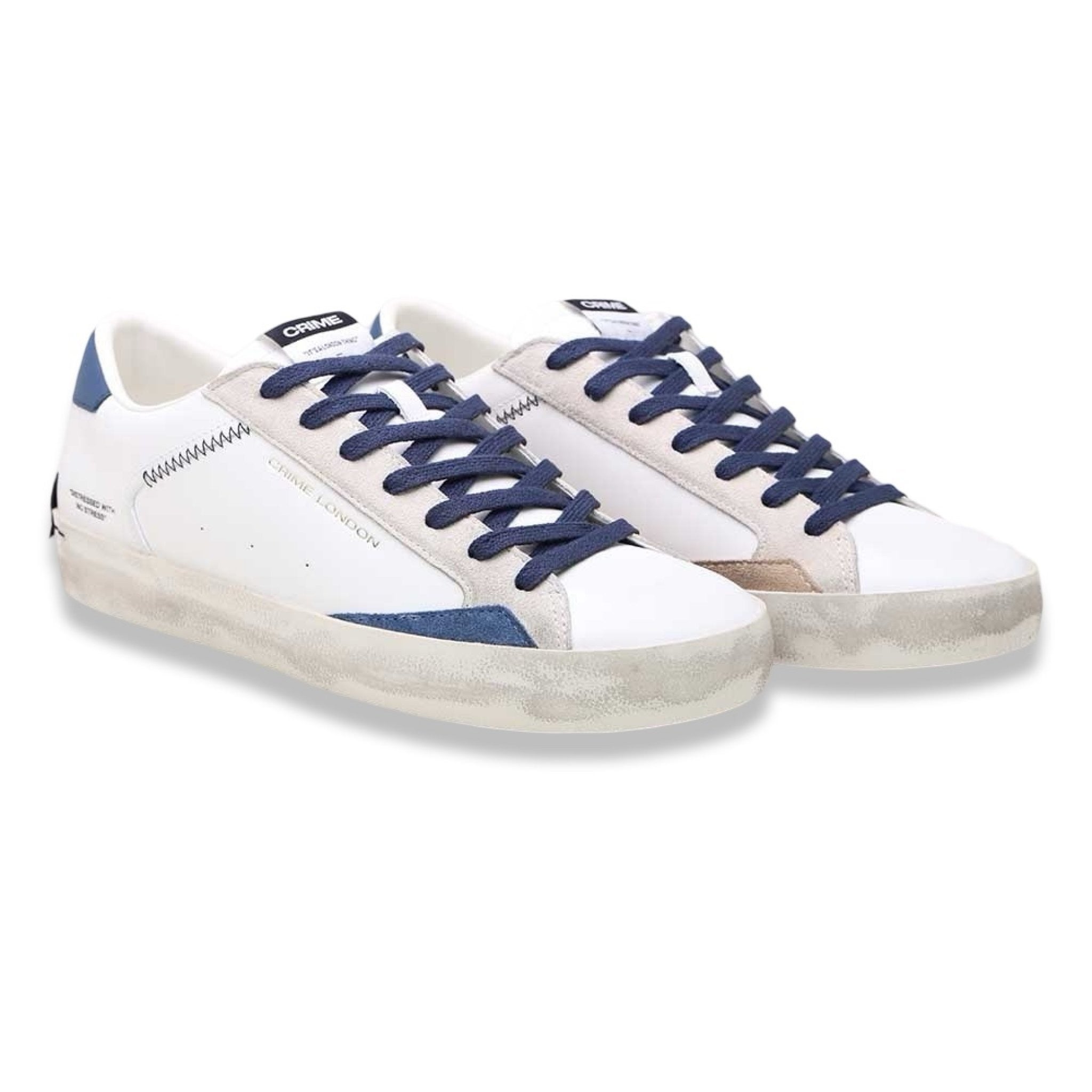 Crime london distressed lo white blu