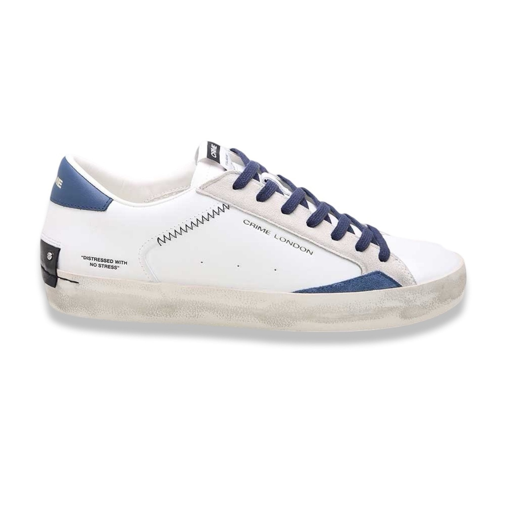 Crime london distressed lo white blu