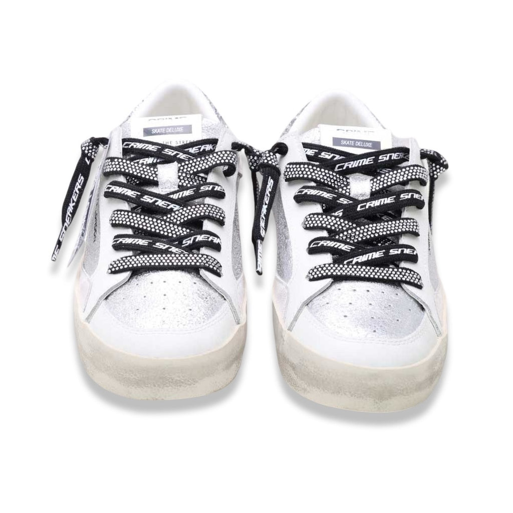 Crime london sk8 deluxe white silver