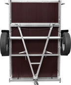 Car trailer GARDEN TRAILER 201 TIPP with mesh side extensions, support wheel and flat tarpaulin