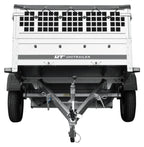 Car trailer GARDEN TRAILER 201 TIPP with mesh side extensions, support wheel and flat tarpaulin