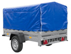 Trailer with tarpaulin GARDEN TRAILER 201 TIPP [with support wheel, blue high tarpaulin and high bows]