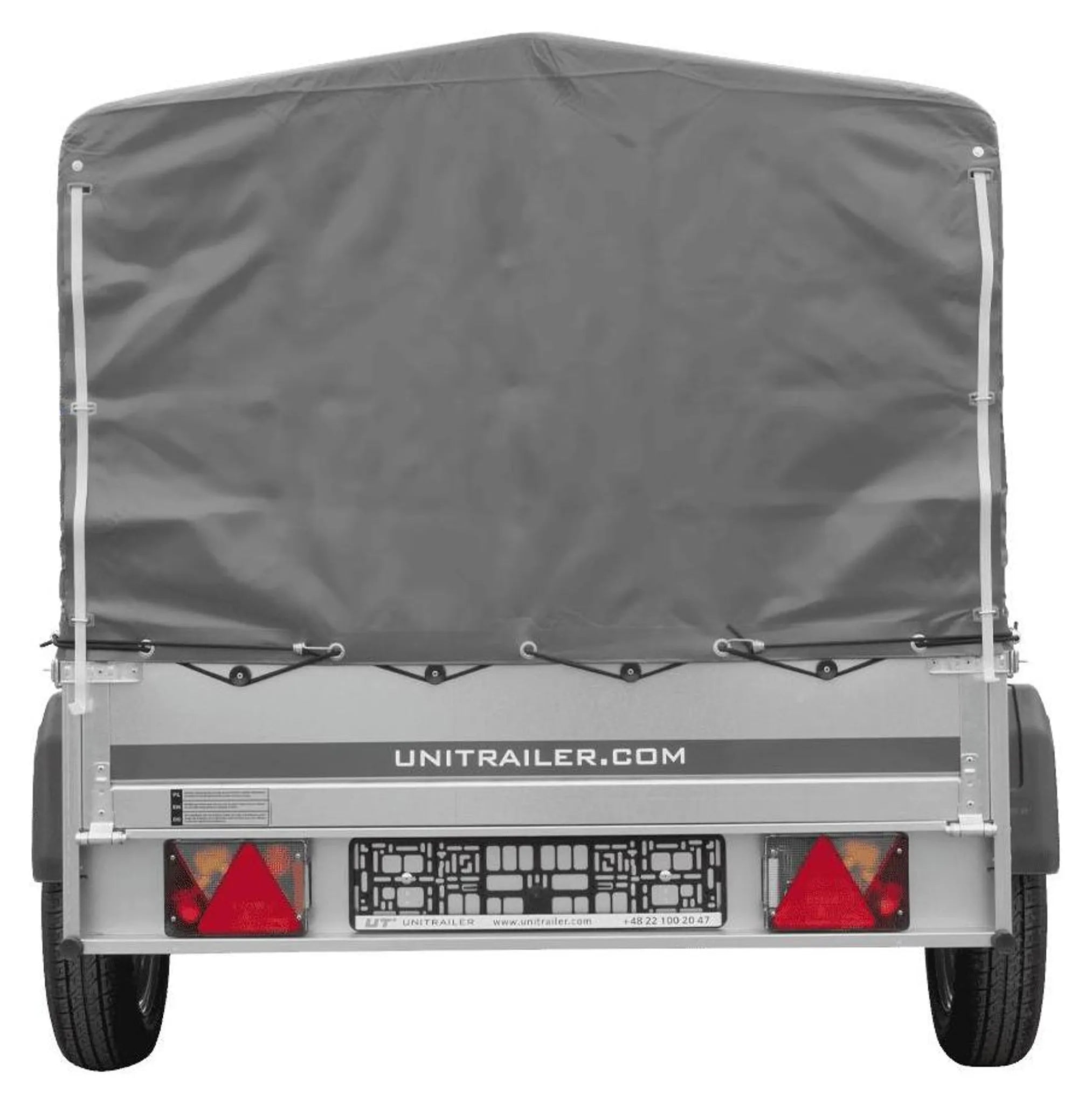 Car trailer GARDEN TRAILER 201 TIPP with support wheel, tarpaulin and high frame