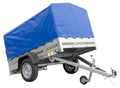 Trailer with tarpaulin GARDEN TRAILER 201 TIPP [with support wheel, blue high tarpaulin and high bows]