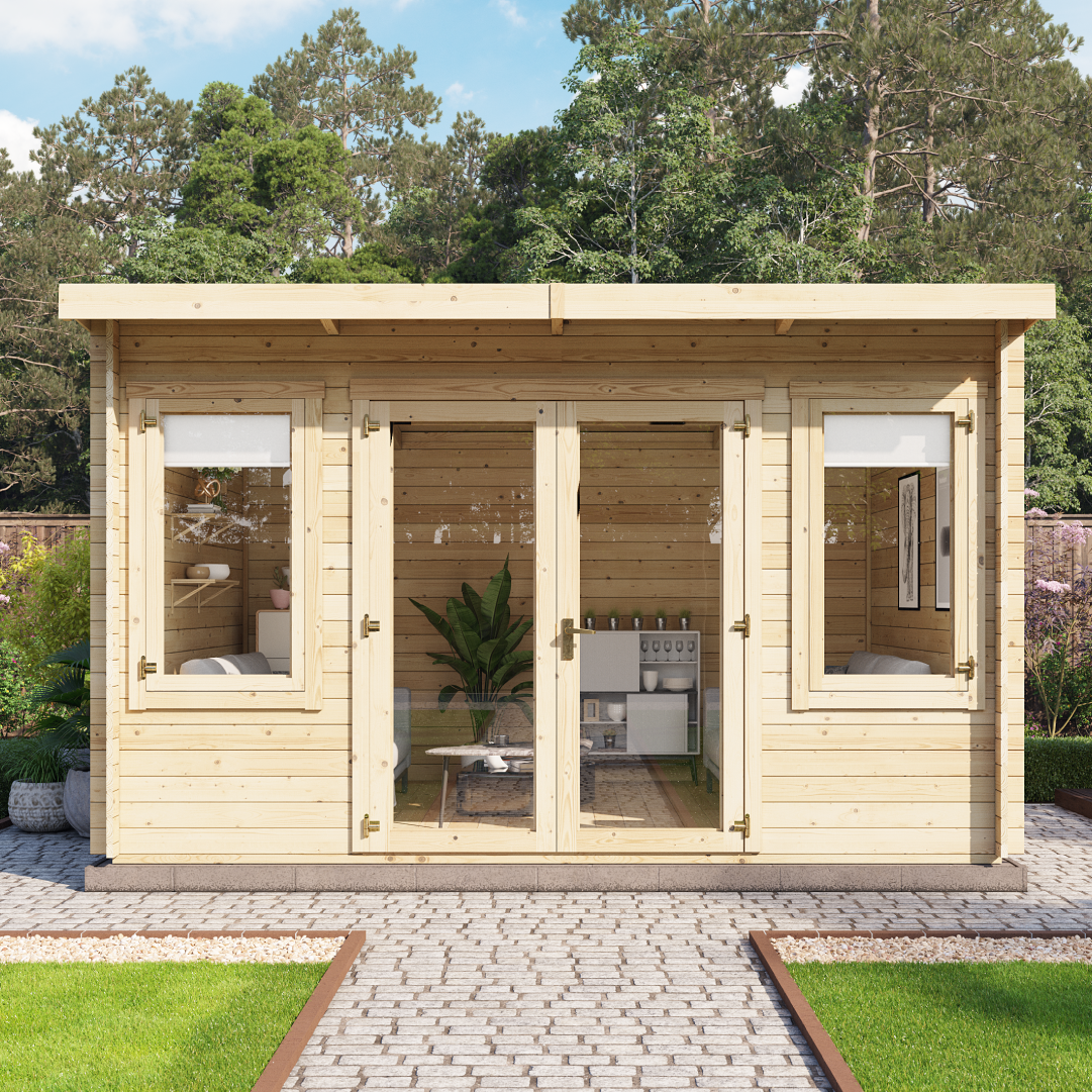 BillyOh Fraya Pent Log Cabin - Modern Garden Office Room