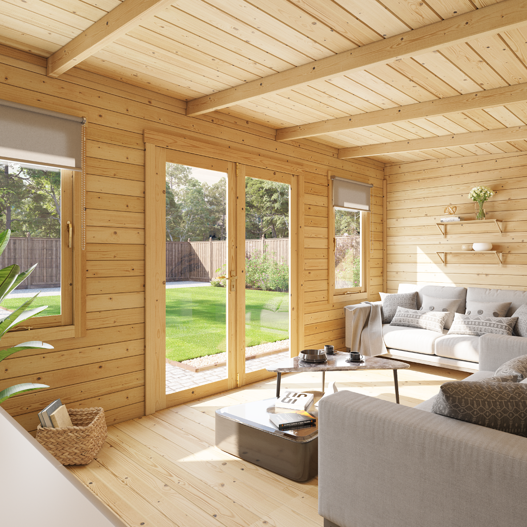 BillyOh Fraya Pent Log Cabin - Modern Garden Office Room