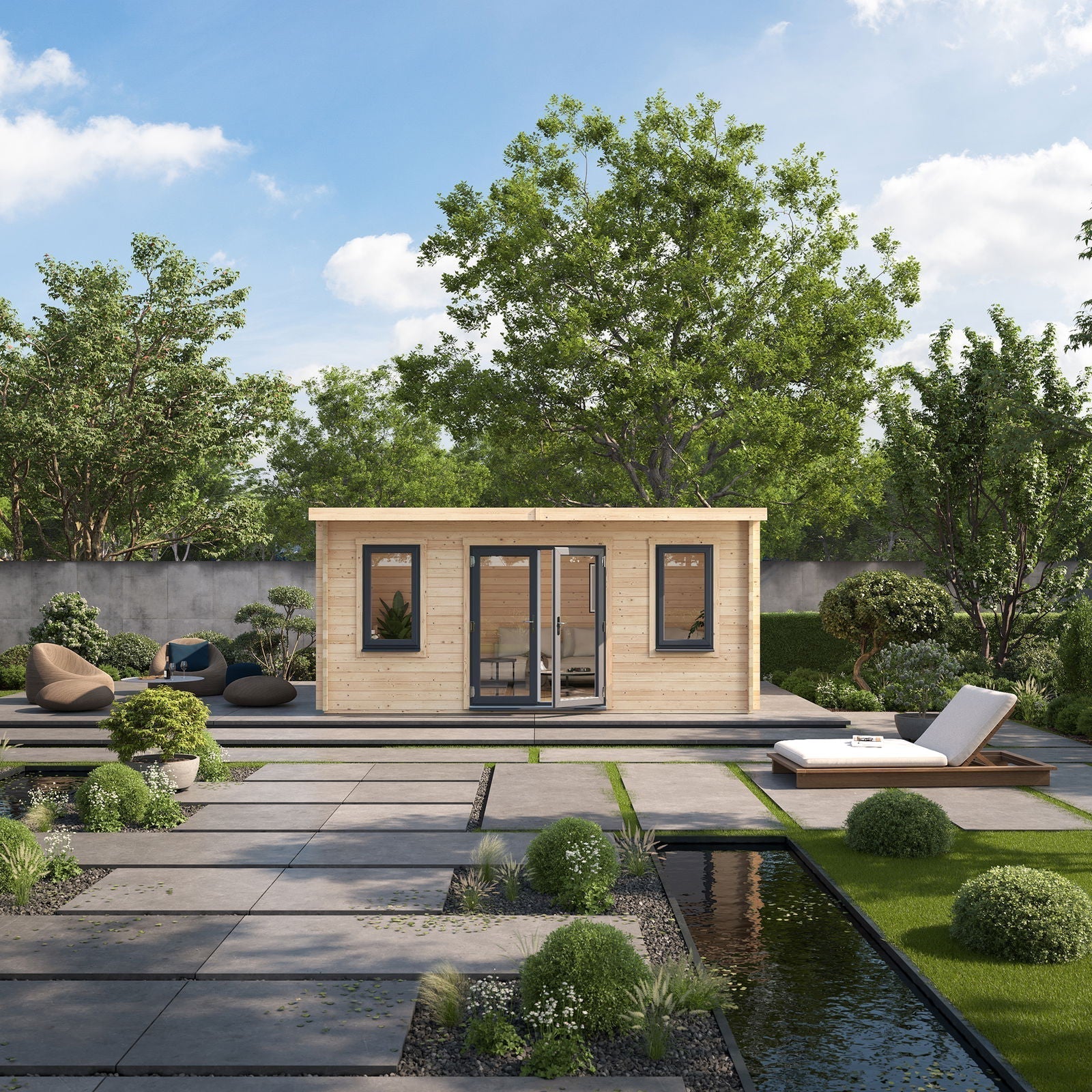 BillyOh Fraya Pent Log Cabin - Modern Garden Office Room
