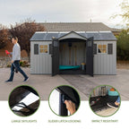 Single Entrance Plastic Shed 15X8