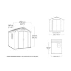 8 x 6ft Beige Outdoor Apex Garden Storage Shed