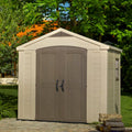 8 x 6ft Beige Outdoor Apex Garden Storage Shed
