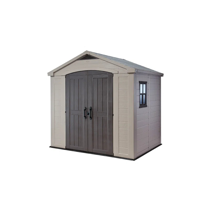 8 x 6ft Beige Outdoor Apex Garden Storage Shed