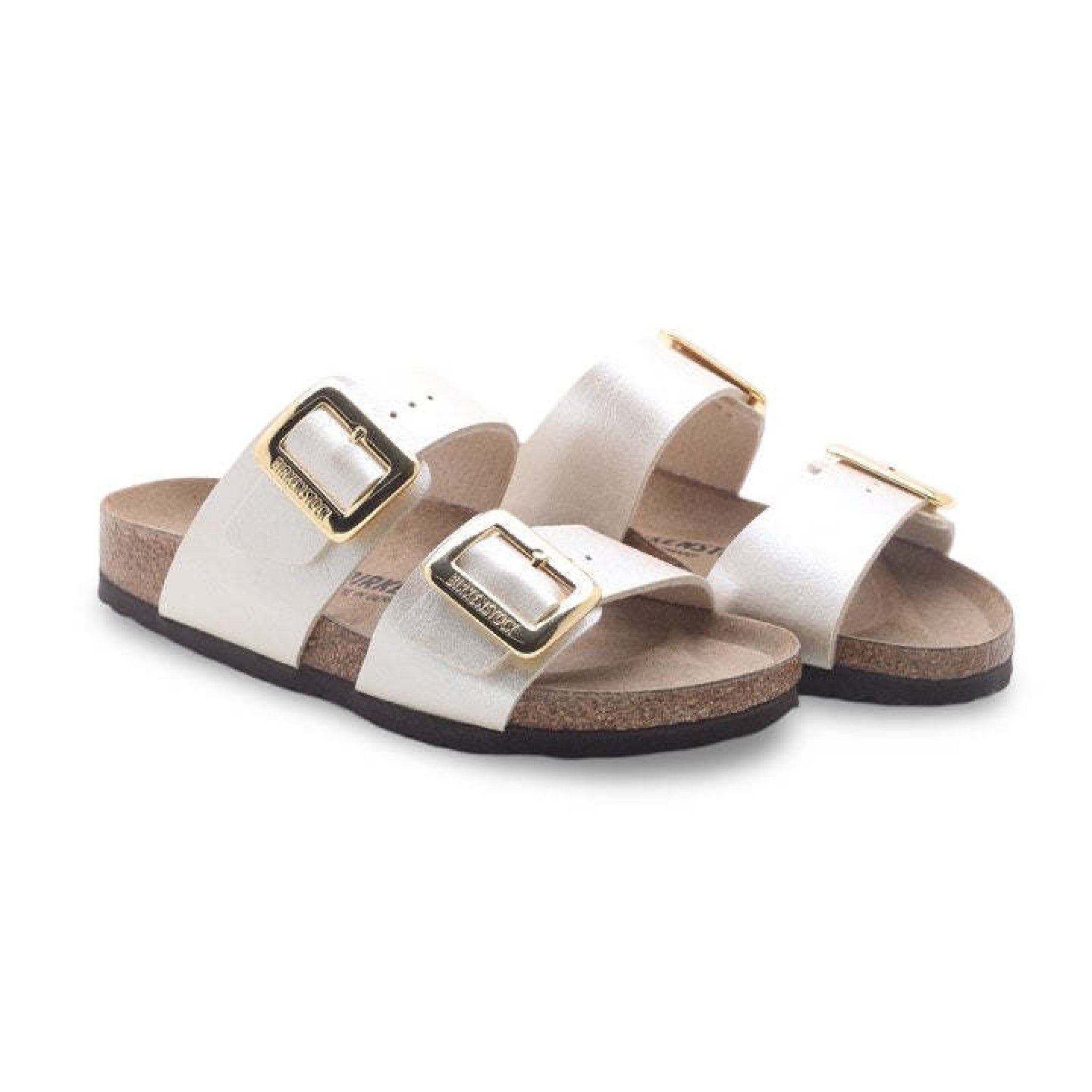 Birkenstock sidney buckle pearl white