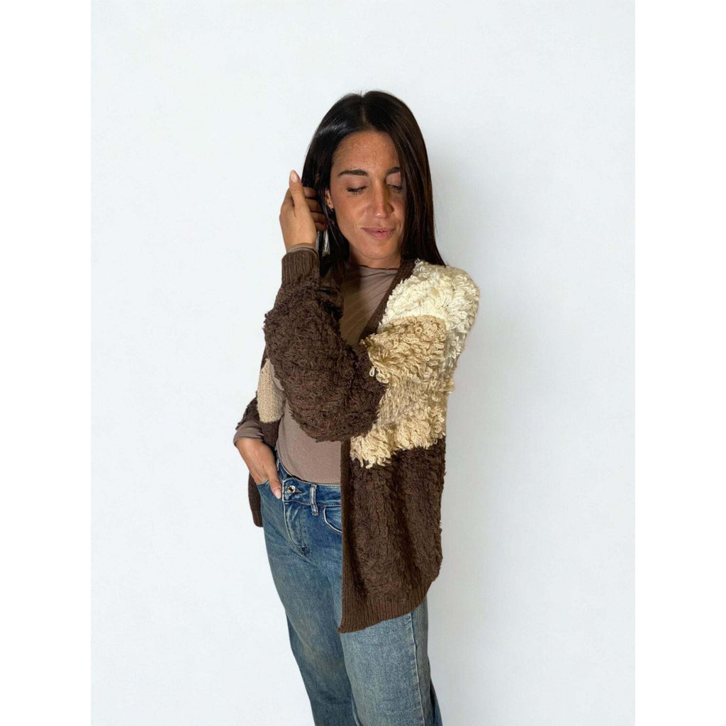 Ste maglione righe7 beige moro