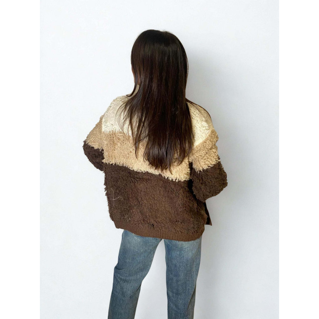 Ste maglione righe7 beige moro